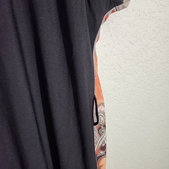 Cato Woman Paisley Print Tunic Top Size 18/20W Black & Multicolor Short Sleeve - Picture 6 of 11